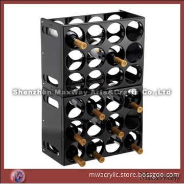 Black Great Square High Grade Skillful Acrylic/Perspex Wine Display/Holder Shelf